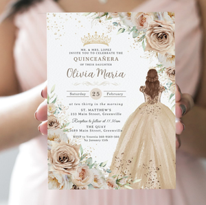 Lujosa única invitación <span class=keywords><strong>de</strong></span> membrillo <span class=keywords><strong>de</strong></span> <span class=keywords><strong>princesa</strong></span> floral verde esmeralda 15 años dulce 16 XV tarjetas <span class=keywords><strong>de</strong></span> invitación - Product Image 6