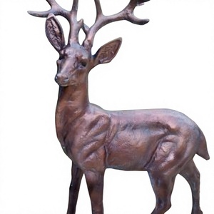 Decoración Navideña, Estatua de Reno Grande para Exhibición en Jardín, Precio al por Mayor, Escultura de Reno Fundida a Mano, Decoración para Exteriores - Product Image 1