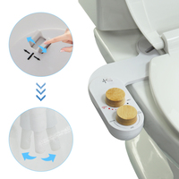 Bidet manuel en plastique ABS blanc à buse unique réglable, avec jet autonettoyant, pour toilettes