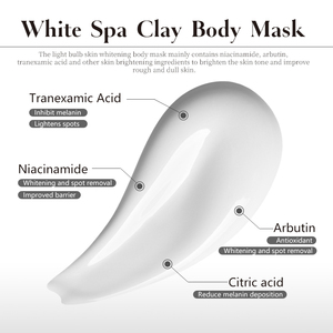 Masque corporel à l'argile correcteur de taches <span class=keywords><strong>blanc</strong></span> instantané pour aisselles, cou, aisselles, genoux, coudes, éclaircissant, lissage, masque de boue corporelle - Product Image 4