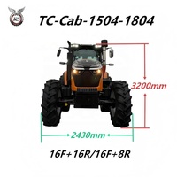 Tracteur agricole TC Cab 150-180 CV avec chargeur frontal, excavateur arrière, transmission PTO solide pour travaux agricoles