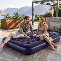 Matelas Gonflable en PVC Nid d'Abeille Floqué - Léger, Pliable, Design Moderne pour Utilisation en Parc et en Extérieur, Lit de Couchage Confortable