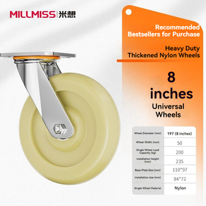 Schwerlast-Lenkrollen mit Bremse Geräuscharme Topplatten-Schwenkrollen mit Bremsen für Möbel und Werkbankwagen - Product Image 5