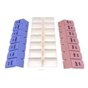 Fashion <b>Smart</b> Case Travel 14 Compartments Pill Box with Organizer <b>Wallet</b> Pill Plastic Storage Box - Product Image 4