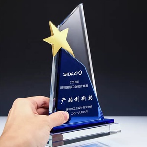 Trofei in Cristallo K9 Personalizzati con Logo Souvenir Premio Artistico Personalizzato in Metallo Bronzo <span class=keywords><strong>Stella</strong></span> Occidentale per Aziende - Product Image 1