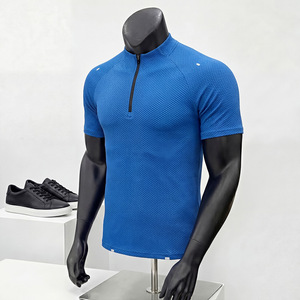 Men's Quarter <b>Zip</b> Sports T <b>Shirt</b> Breathable Knitted Short Sleeve Tee Regular Fit for Gym Outdoor - Product Image 4