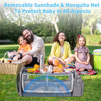 Sac à dos à langer imperméable grande capacité 55L avec logo personnalisé, port de chargement USB, pare-soleil et moustiquaire, OEM ODM