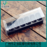 Boîte à macarons multi-compartiments personnalisée en plastique PET transparent, conteneur à pâtisserie avec couvercle, pour desserts, biscuits, cadeaux, matériaux recyclés