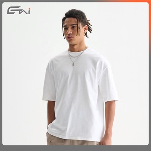 T-shirt surdimensionné 100% coton vierge 240G T-shirt homme avec logo 3d personnalisé lourd vente en gros - Product Image 6