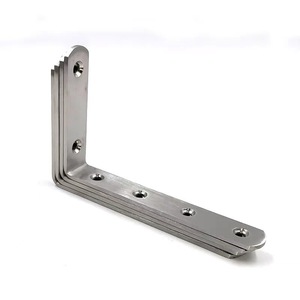 Support d'angle en acier inoxydable en forme de L 125x75x20mm, quincaillerie de fixation pour meubles - Product Image 5