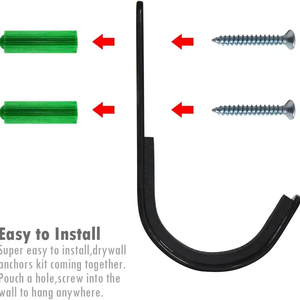 Paquete de 2 Ganchos de Acero Resistentes para Montaje en Pared, Organizador que Ahorra Espacio, Ganchos de Almacenamiento Antideslizantes para Interiores, Ganchos de Metal Duraderos para Montaje en Pared - Product Image 6