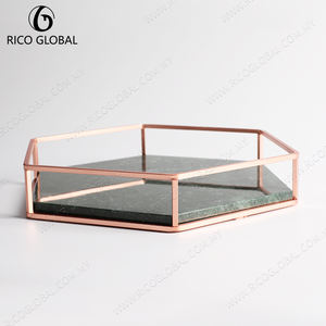 2025 Solutions de stockage à domicile plateaux rectangulaires décoratifs en marbre plateau de service minimaliste en pierre naturelle pour les mariages fruits - Product Image 2