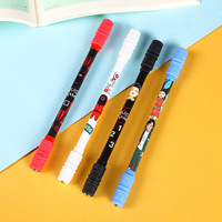 Stylo Spinning Simple Créatif avec Stylo Gel Noir 0.5mm Soulagement du Stress pour Cadeau d'Étudiant Lumière Led Fidget Spinner Pen Toy