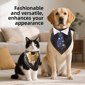 Abito Formale per Animali Domestici, Bandana, Collare, Papillon a Stella, Bavaglino, Costume Carino ed Elegante in Poliestere per Compleanno e Natale - Product Image 3