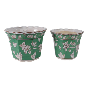 Vasi per Fiori con Design Floreale Verde, Fioriere Decorative per Uso Interno ed Esterno - Product Image 2