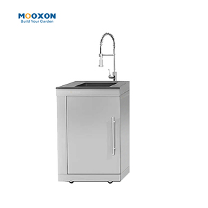 Outdoor Kitchen with Gas Charcoal <strong>Dual</strong> <strong>Fuel</strong> <strong>BBQ</strong> and Tempered Glass Viewing Window - Product Image 2