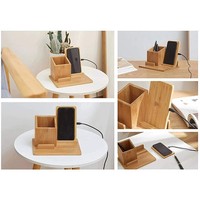 Les usines vendent en gros un must pour la vie porte-stylo détachable + support de charge sans fil + produit en bois 3-en-1, pratique et élégant