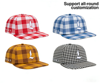 Gorra de Béisbol Personalizada de 6 Paneles, Tela a Cuadros Vintage, Logotipo Bordado en 3D, Estilo Urbano Unisex, Gorra Tipo Dad Hat, Venta al Por Mayor