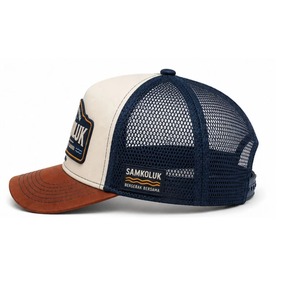 Custom Red Embroidery Trucker <b>Cap</b> 6 Panel Mesh Back Adjustable <b>Snap</b> Hat Unisex Outdoor Lifestyle Headwear - Product Image 6