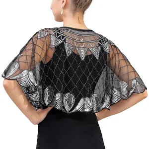 Chal de Malla Brillante con Lentejuelas, Capa Corta para Vestido de <span class=keywords><strong>Fiesta</strong></span> Qipao - Product Image 5