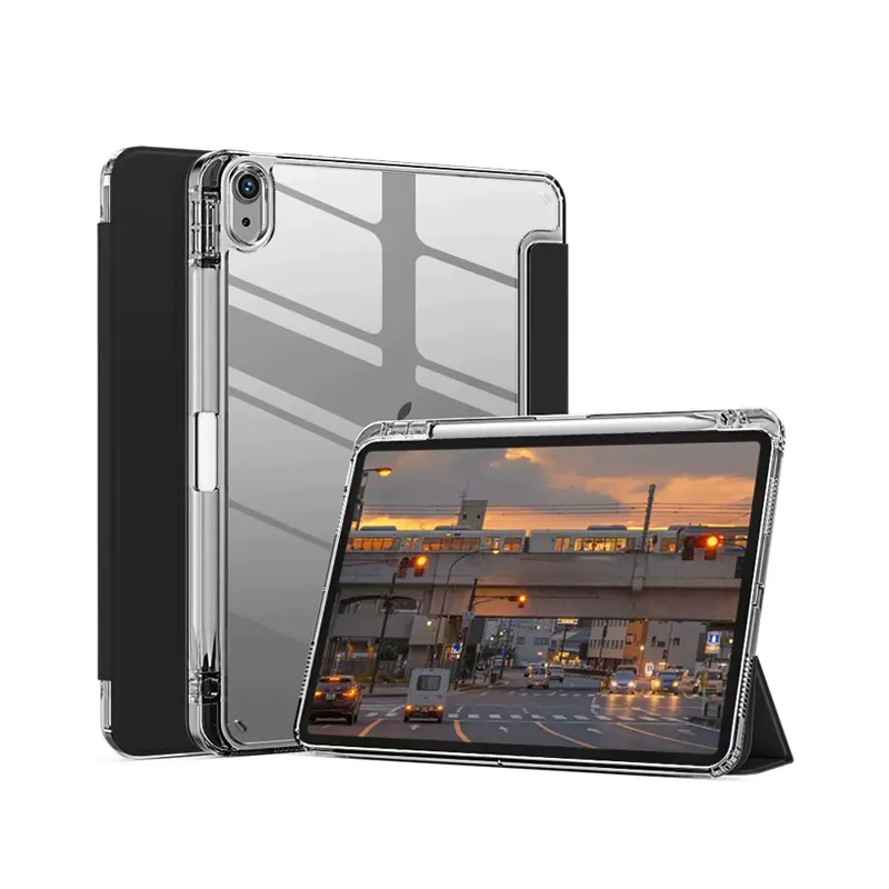 Housse en cuir durable antichoc transparente en TPU et acrylique pour tablettes Apple ipad Compatible Amazon