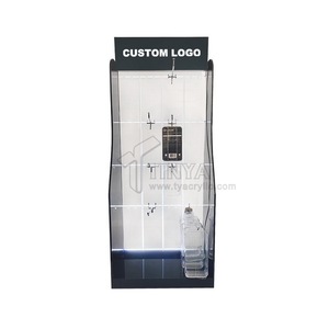 Desktop Acrylic USB Cable Mobile Charger Display Stand LED Light Locked Door Cellphone <strong>Accessories</strong> Display Stand Shop-retail - Product Image 3