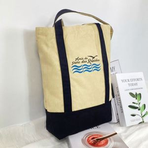 กระเป๋าเครื่องสำอางผ้าใบรีไซเคิลสำหรับผู้หญิงกระเป๋าโท้ทผ้าใบความจุขนาดใหญ่โลโก้ที่กำหนดเองขายส่งน่ารัก - Product Image 2