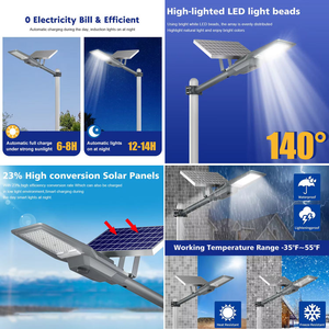 Lámpara Solar LED para Exteriores de 100W 200W 300W 500W 6500K, Integrada en Aluminio y PC, con Certificación IP66, para Uso en Proyectos, Venta al Por Mayor de Fábrica - Product Image 3