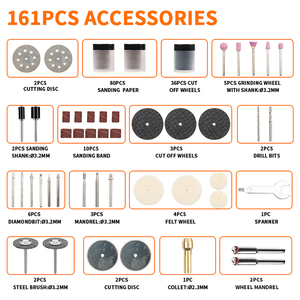 OEM <strong>Variable</strong> <strong>Speed</strong> <strong>Control</strong> <strong>5</strong> <strong>Speed</strong> DC8V Cordless Rotary Tool Kit with 161pcs Accessories for Dremel - Product Image 3