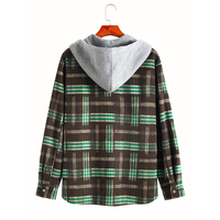 Dropshipping Veste à capuche à manches longues à carreaux pour hommes, veste chaude et décontractée à la mode pour l'automne, tissu d'extérieur