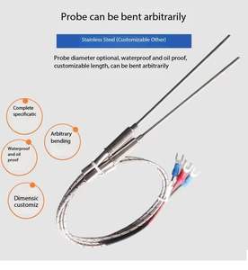 เทอร์โมคัปเปิลหัววัดเทอร์โมคัปเปิลประเภท K พร้อมปลั๊กเซ็นเซอร์อุณหภูมิ - Product Image 3
