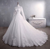 Robe de mariée musulmane à col montant Ruizi 2026, grande taille, pour femme, avec traîne