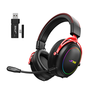 Casque de jeu sans fil JINMS V9 Pro Tri-mode, son surround virtuel 7.1, haut-parleurs 40 mm, micro détachable 150H, RGB, 285g, circum-auriculaire, OEM/ODM