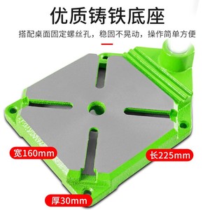 Soporte para taladro de columna con abrazadera giratoria de 90 grados para taladro eléctrico, para rectificado y corte, de aleación de aluminio, para montaje en banco DIY - Product Image 3