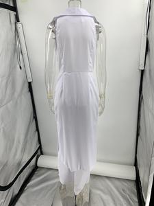 Completi Estivi Chic 2026 all'Ingrosso, Set con Gilet Senza Maniche e Pantaloni a Gamba Larga, Eleganti Tailleur da Ufficio Bianchi per Donna - Product Image 6