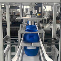 Machine automatique de découpe et d'emballage de cols de bouteilles en plastique 60L-200L, avec emballage en film/feuille/bois pour applications alimentaires et chimiques