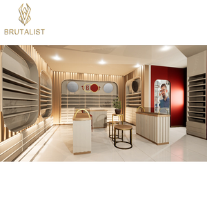 Lunettes de soleil optiques modernes personnalisables de Offre Spéciale brutaliste présentoir de lunettes en acier revêtu de poudre MDF plaqué de bois OEM/ODM - Product Image 5