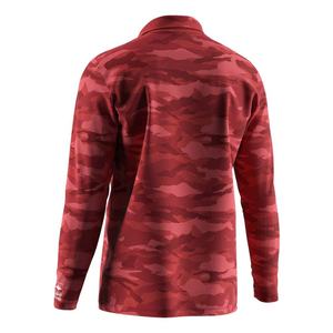 เสื้อโปโลตกปลาลายพรางสีแดง แขนยาว พิมพ์ลายตลก สำหรับผู้ชาย น้ำหนักเบา แห้งเร็ว มีปก - Product Image 2