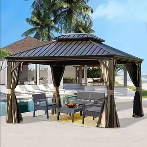 Gazebo de alumínio personalizado para exterior, gazebo à prova d'água, pergola, dossel de pátio