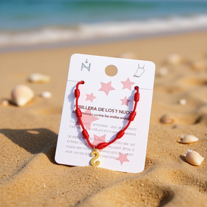 Cavigliera in acciaio inossidabile con nodo a sette stelle e lettera S per donna, gioiello alla moda. - Product Image 3