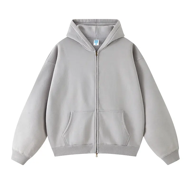 Zip Jacket 360G Washed Retro Hooded Sweater Thickened Street Hoodie with Zipper High Quality Vintage Zip Up Hoodies Outerwear
