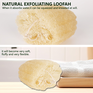 Lot de 3 éponges loofah naturelles bio, écologiques, pour la douche, exfoliantes, pour adultes, nettoyage en profondeur du corps et soin de la peau en spa ou bain - Product Image 4