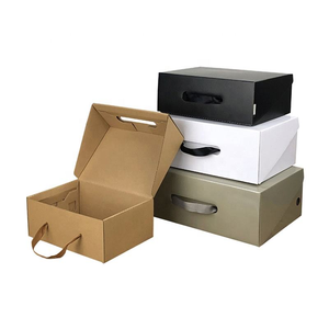 Kraft <b>Paper</b> Storage Boxes Rectangle With Handle Gift Craft Slotted Boxes - Product Image 1