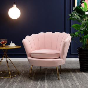 Divani in velluto rosa a buon mercato in metallo nordico sedia da ufficio design di lusso imbottita moderna casa Set divani mobili da soggiorno - Product Image 4