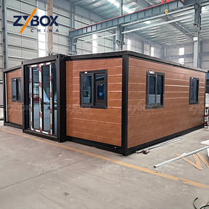 Grande <span class=keywords><strong>maison</strong></span> préfabriquée modulaire de luxe de 40 pieds en grain de bois, villa pliable et extensible, <span class=keywords><strong>maison</strong></span> conteneur pour les marchés américain et australien - Product Image 1