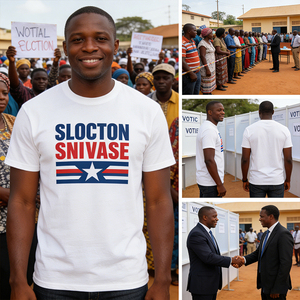 T-shirt promozionali in poliestere 100% da 130G, lavorate a maglia, ecologiche, personalizzabili con stampa completa del logo, per campagne africane e gruppi di riunioni - Product Image 1