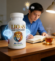 Capsules de complément alimentaire Lion's Mane |   Complément alimentaire pour adultes pour le bien-être cognitif et le soutien de la mémoire |   Formule Nootropique Naturelle