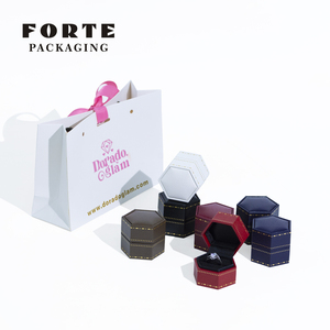 FORTE Packaging Luxury Leather Jewelry <b>Gift</b> <b>Box</b> Eco-friendly Customized Size for Bracelet Necklace <b>Earrings</b> Ring - Product Image 1