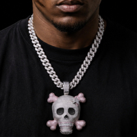 Oferta Exclusiva: Colgante de Calavera de Plata 925 con Moissanita, Personalizado, Estilo Hip Hop, para Hombre, Moda Urbana, Fotografía