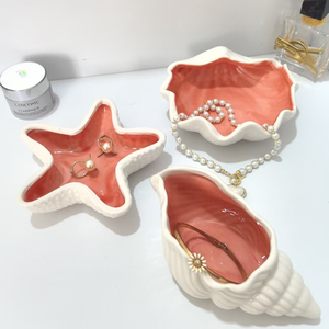 Creative and Unique Ins-Style Elegant Starfish <strong>Shell</strong> Ceramic Home Decor Storage <strong>Ornaments</strong> - Product Image 5